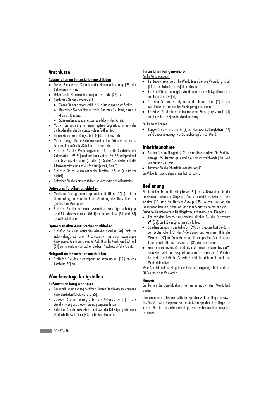 Anschlüsse wandmontage fertigstellen, Inbetriebnahme bedienung | Dexaplan VT 623 User Manual | Page 28 / 30