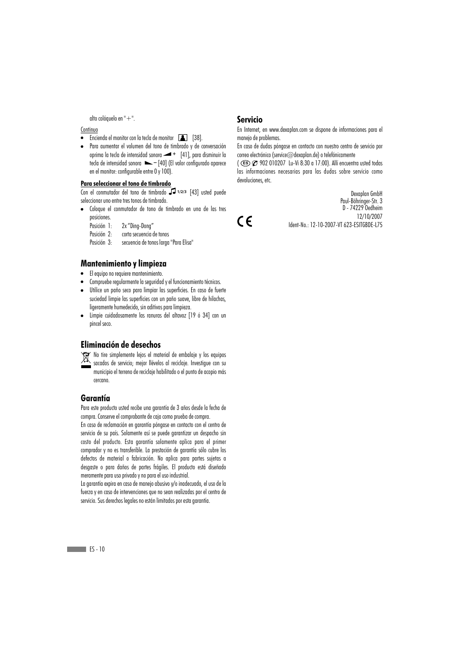 Dexaplan VT 623 User Manual | Page 8 / 30