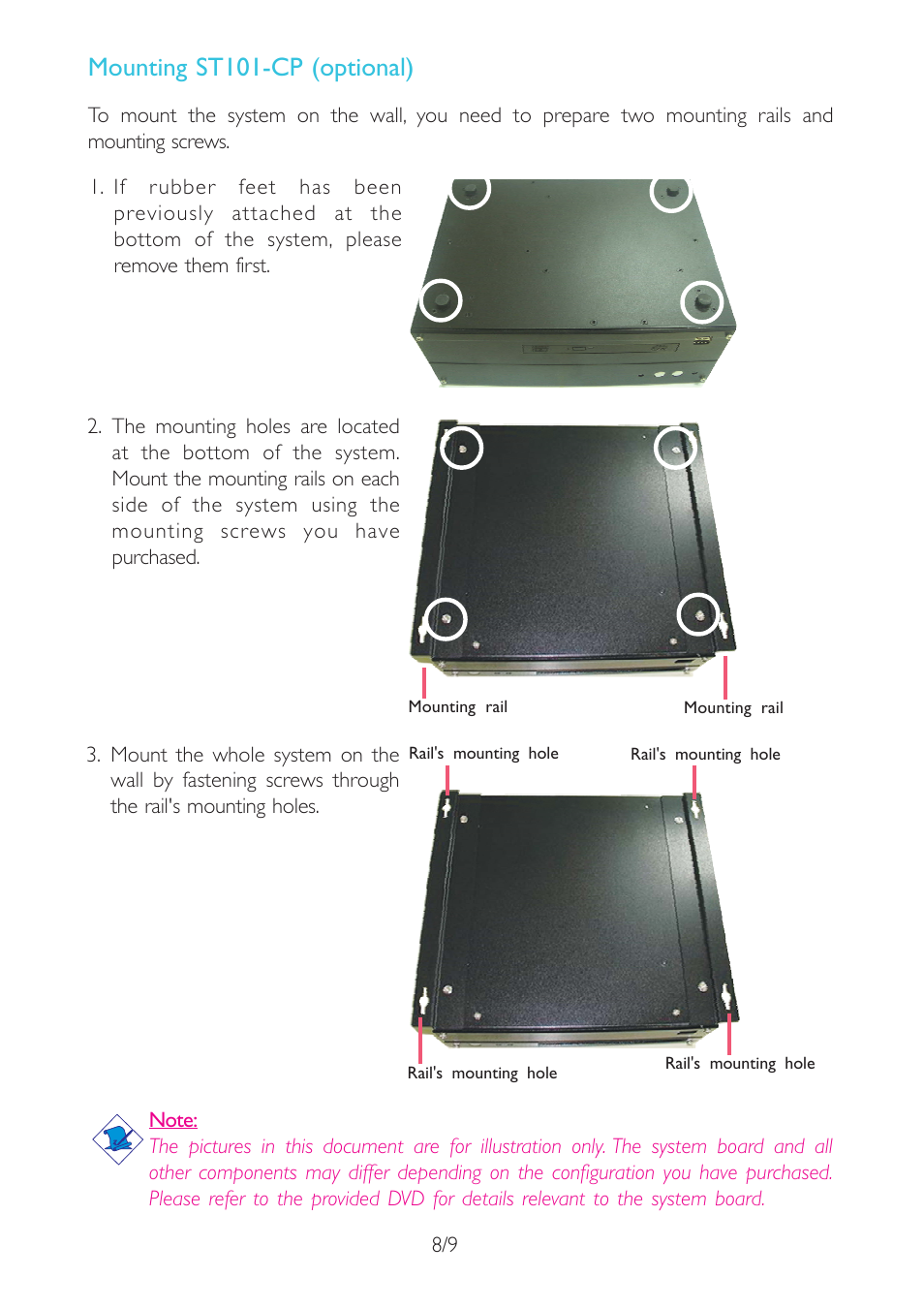Mounting st101-cp (optional) | DFI ST101-CP User Manual | Page 8 / 9