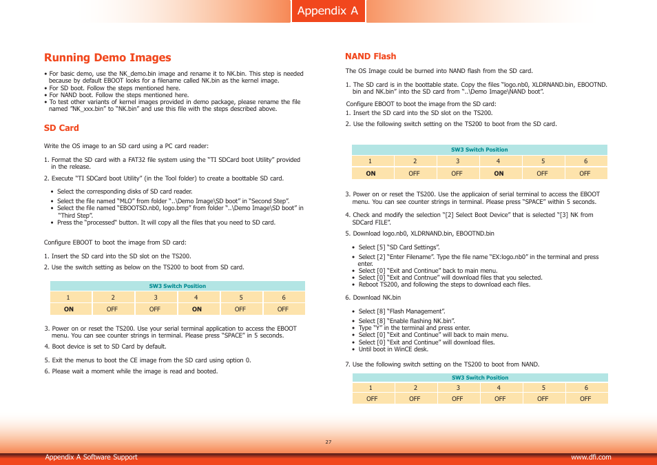Appendix a, Running demo images | DFI KS200 Manual User Manual | Page 27 / 29