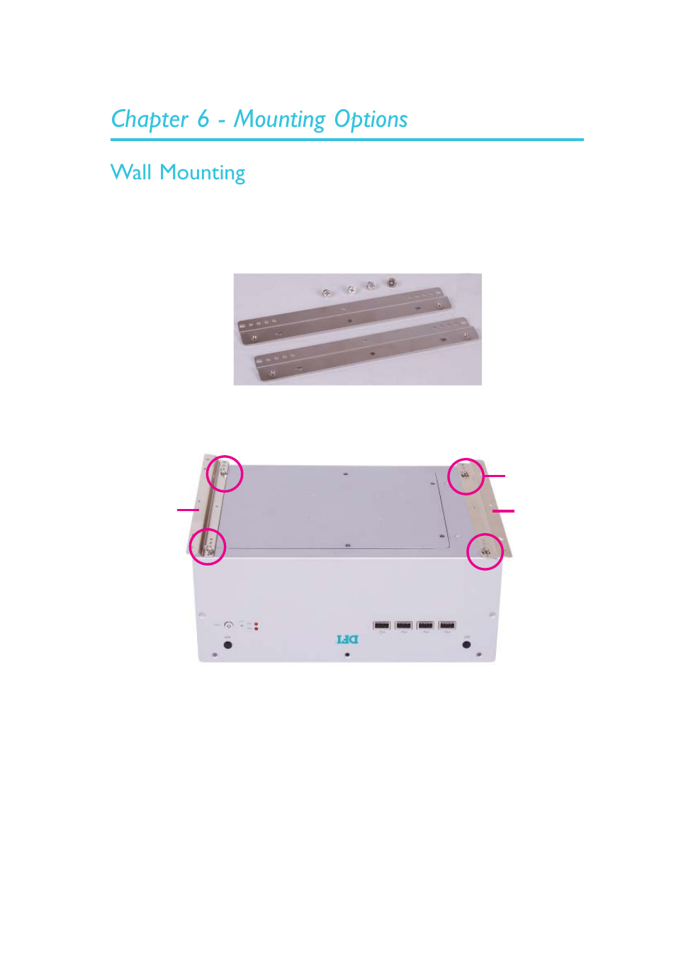 Chapter 6 - mounting options, Wall mounting | DFI EC200 Series User Manual | Page 115 / 204