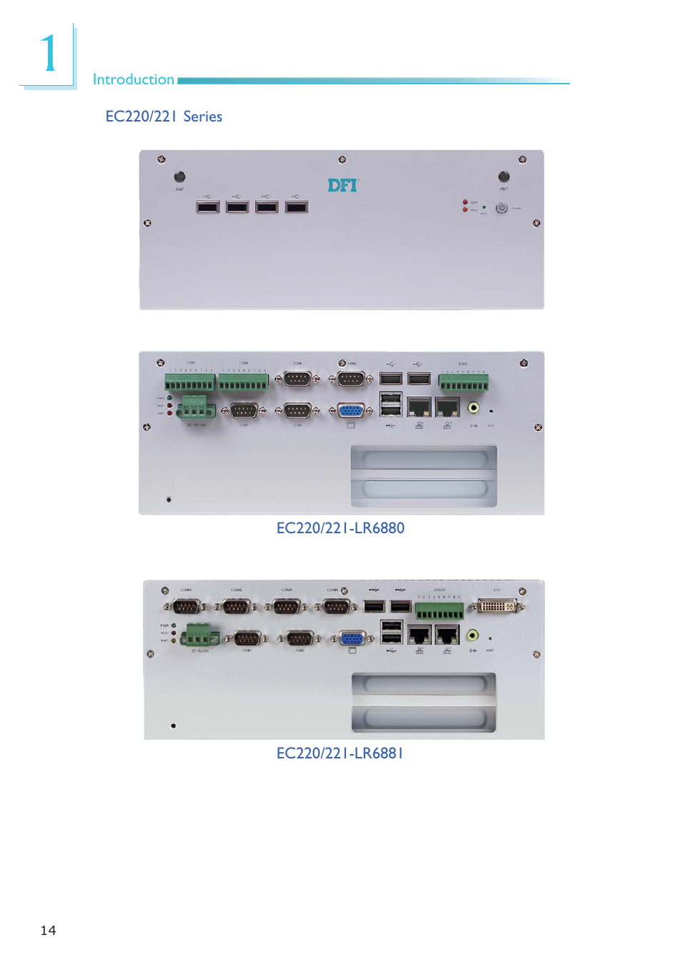 DFI EC200 Series User Manual | Page 14 / 204