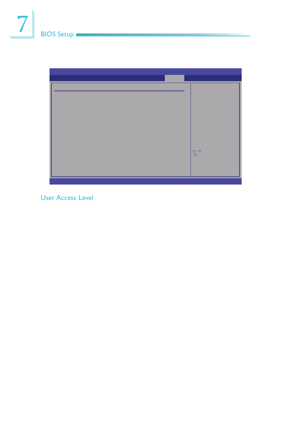 Bios setup, User access level | DFI EC200 Series User Manual | Page 144 / 204