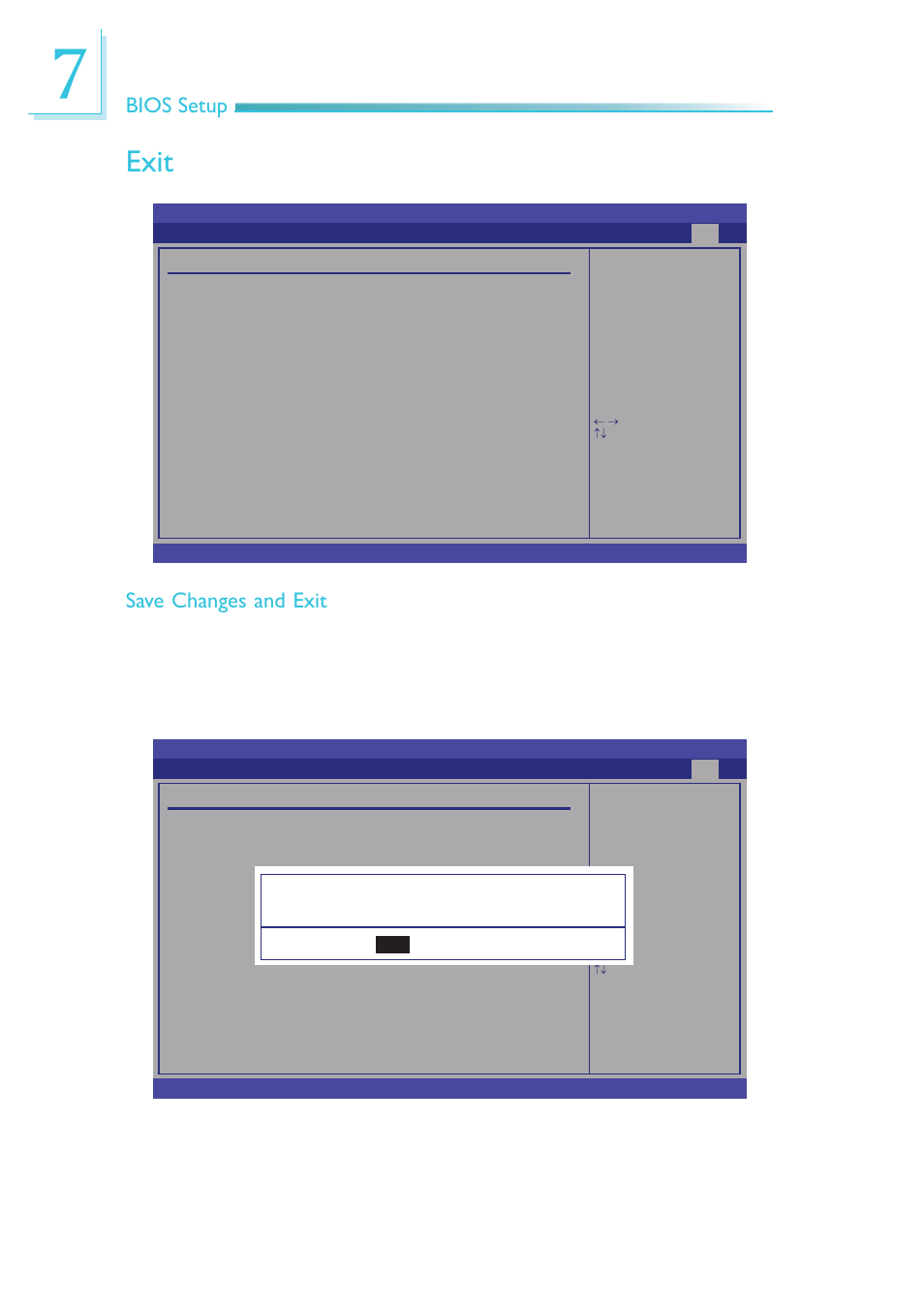Exit, Bios setup, Save changes and exit | DFI EC200 Series User Manual | Page 152 / 204