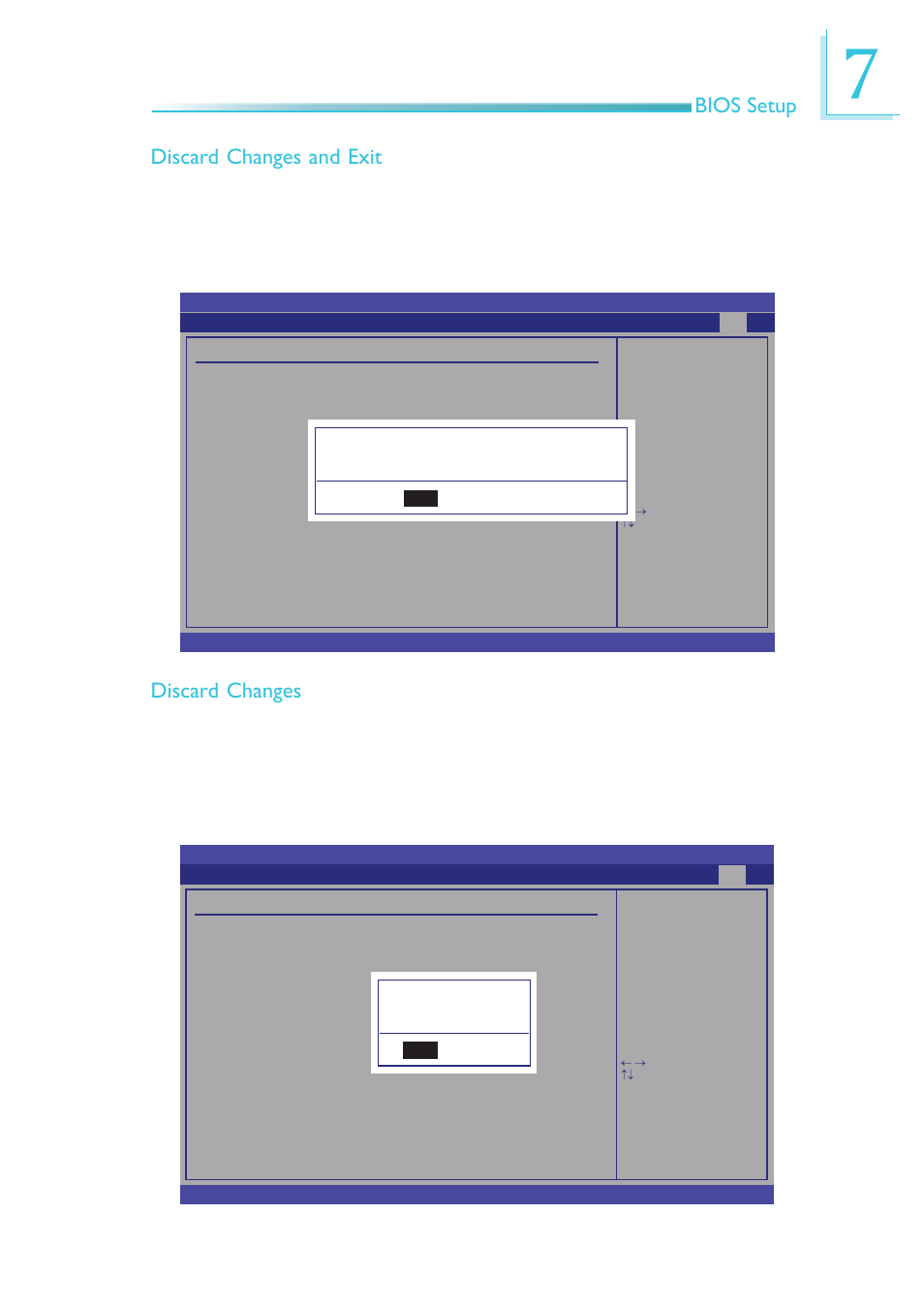 Bios setup discard changes and exit, Discard changes | DFI EC200 Series User Manual | Page 153 / 204