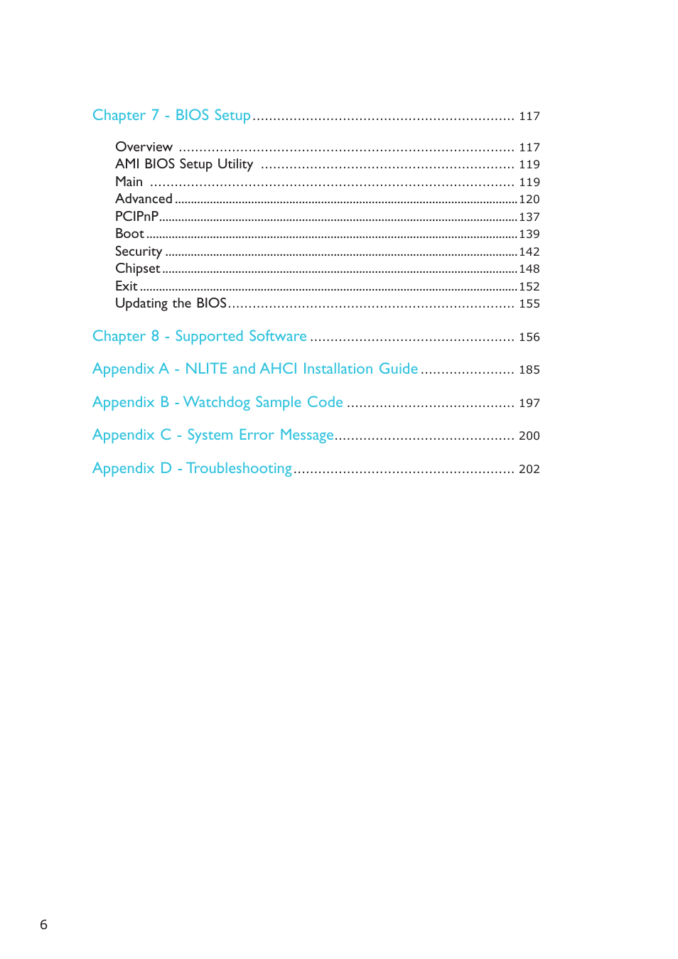 DFI EC200 Series User Manual | Page 6 / 204