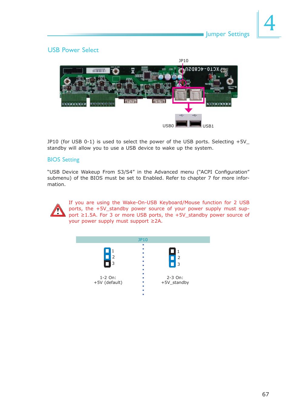 Jumper settings usb power select | DFI EC200 Series User Manual | Page 67 / 204