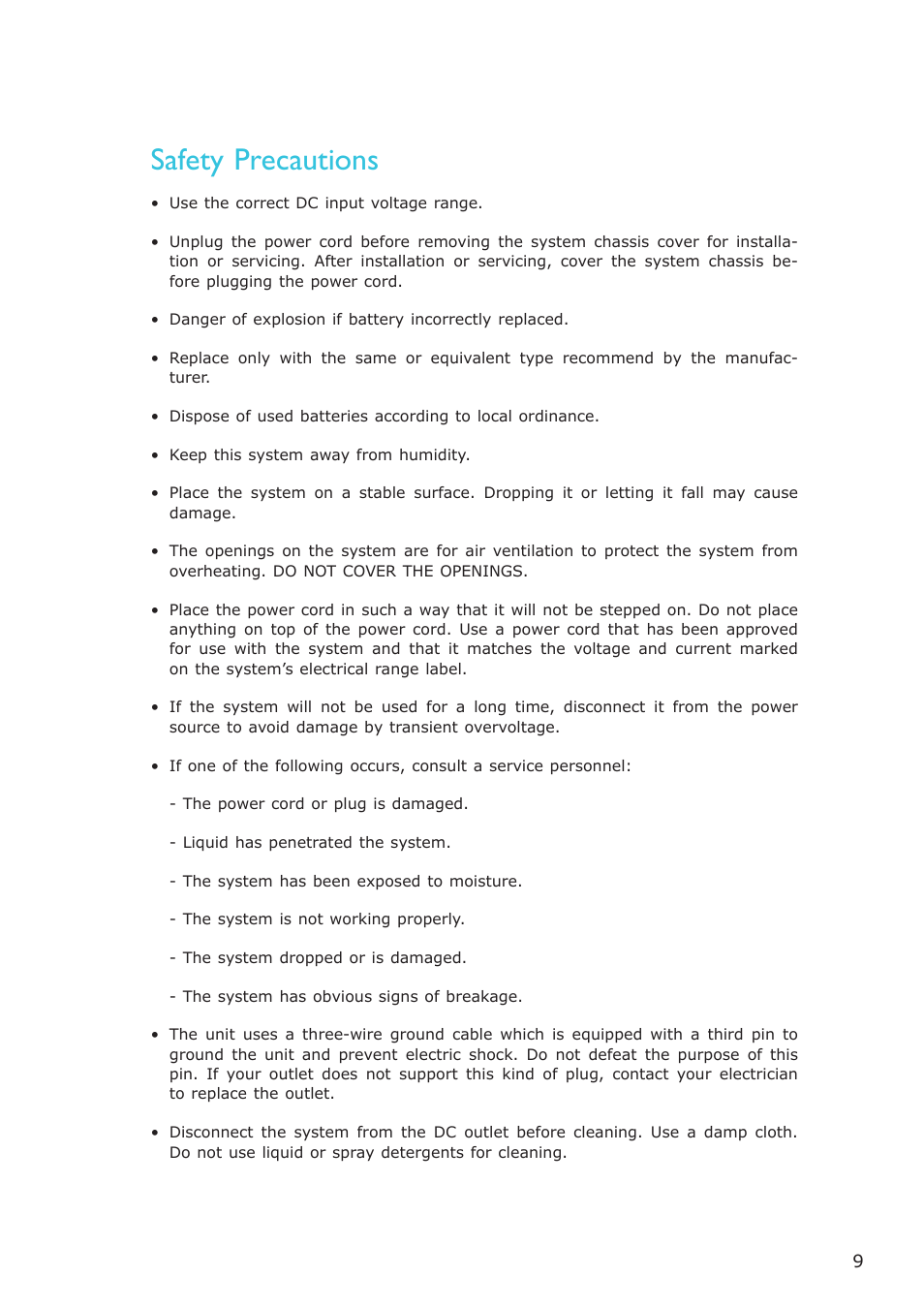 Safety precautions, Introduction | DFI EC200 Series User Manual | Page 9 / 204