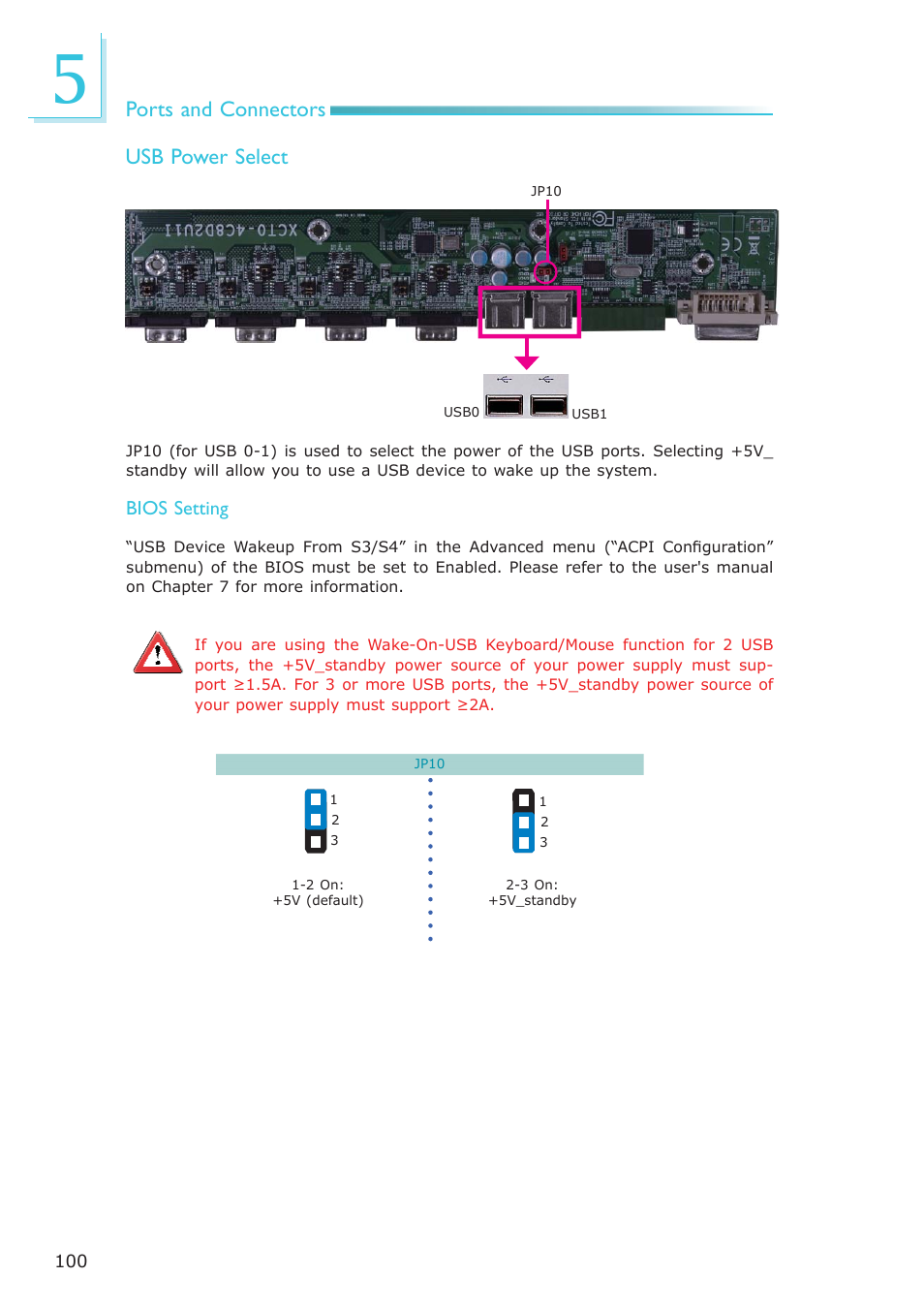 Ports and connectors usb power select | DFI EC300 Series User Manual | Page 100 / 206