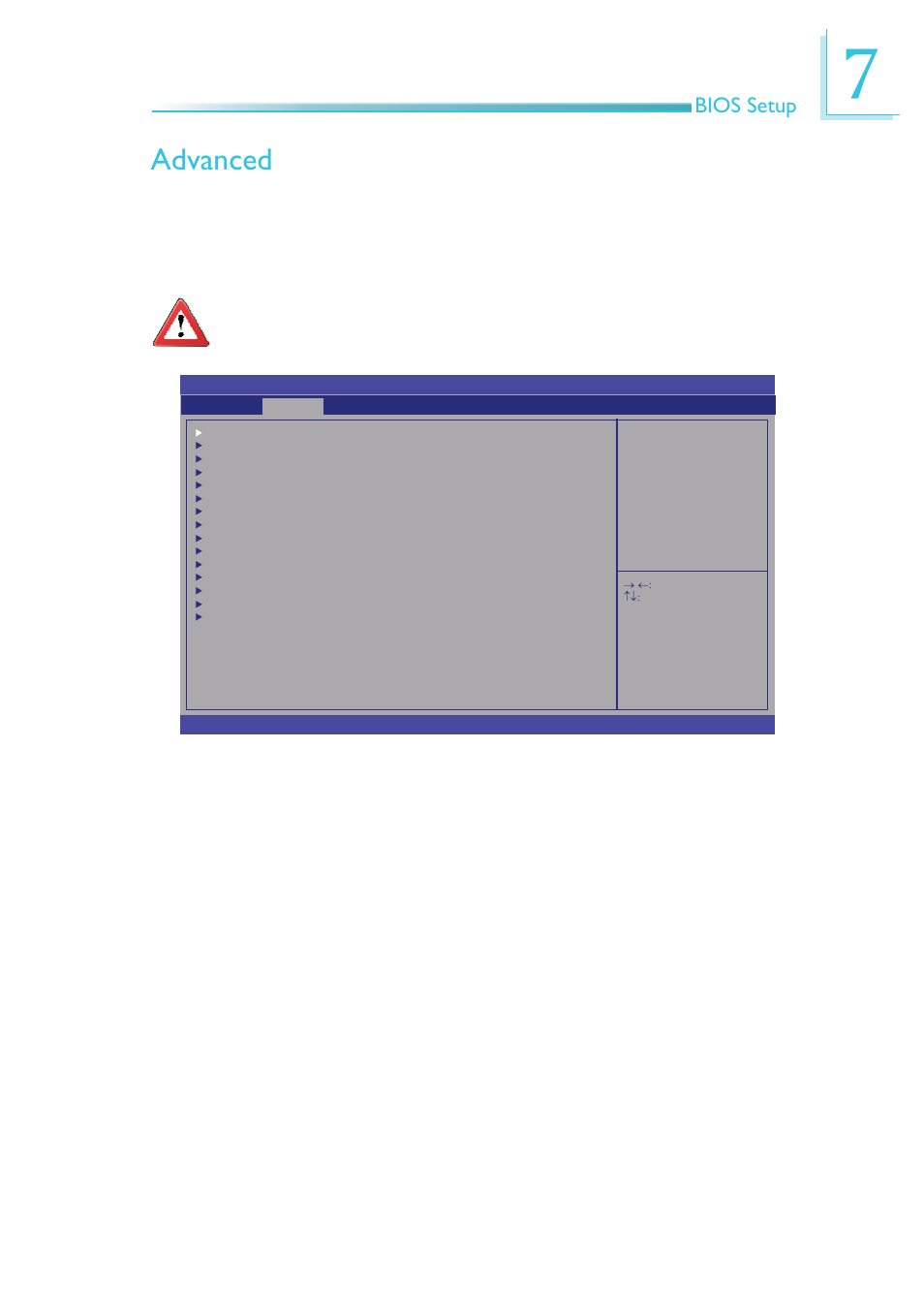 Advanced, Bios setup | DFI EC300 Series User Manual | Page 119 / 206