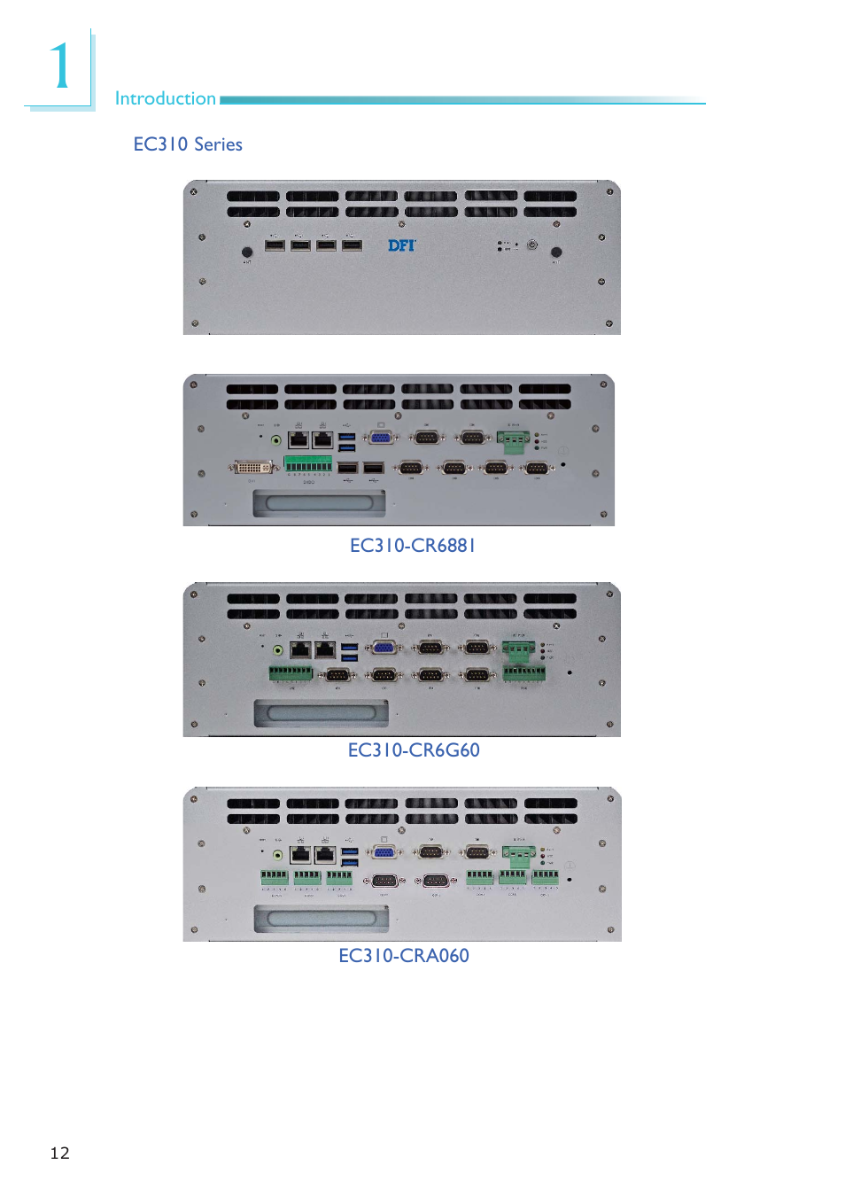 DFI EC300 Series User Manual | Page 12 / 206