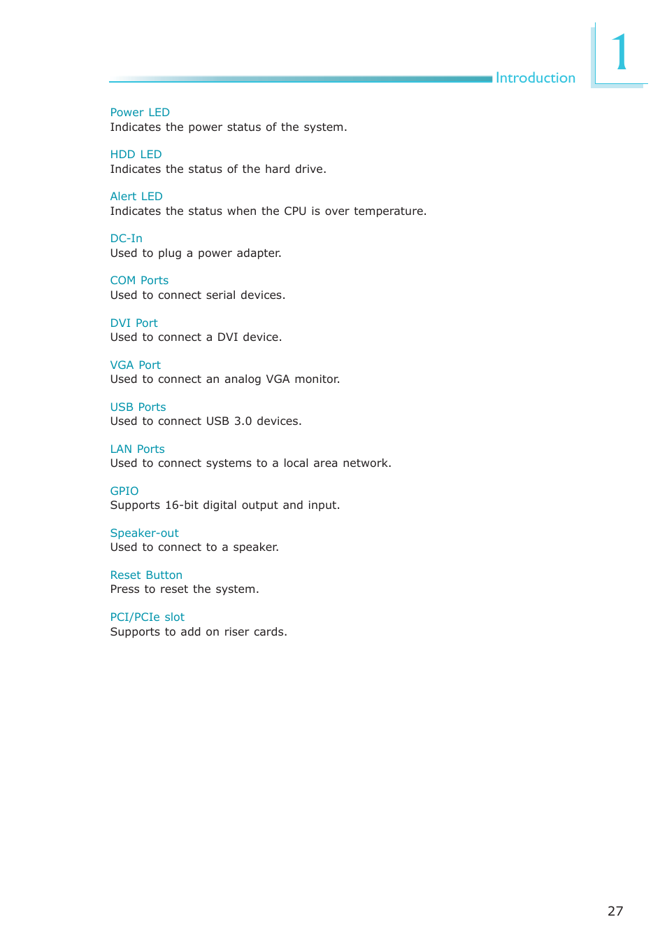 Introduction | DFI EC300 Series User Manual | Page 27 / 206