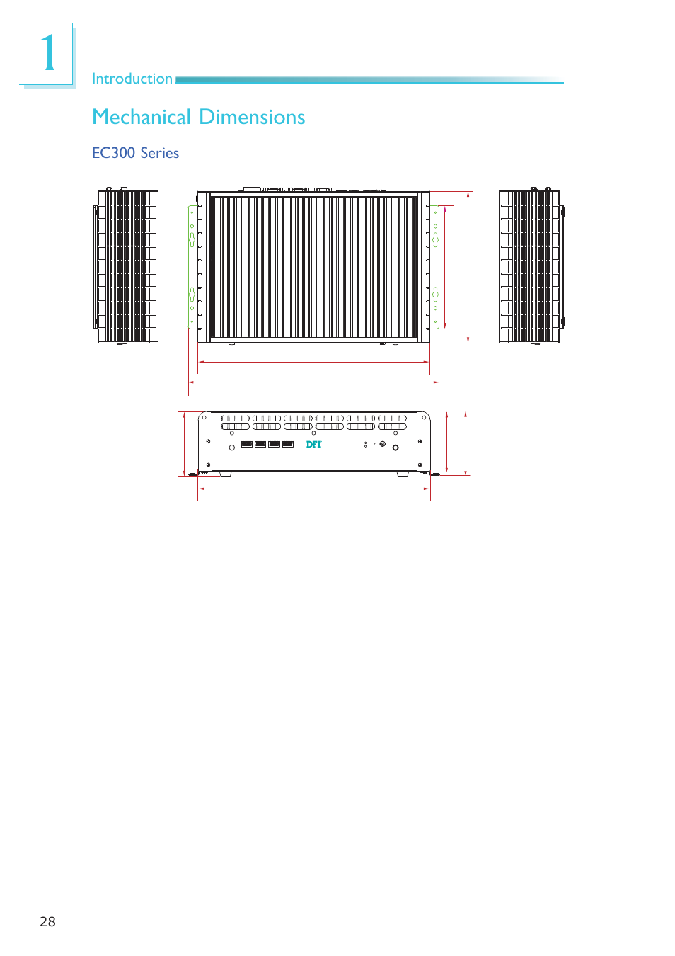 Mechanical dimensions | DFI EC300 Series User Manual | Page 28 / 206