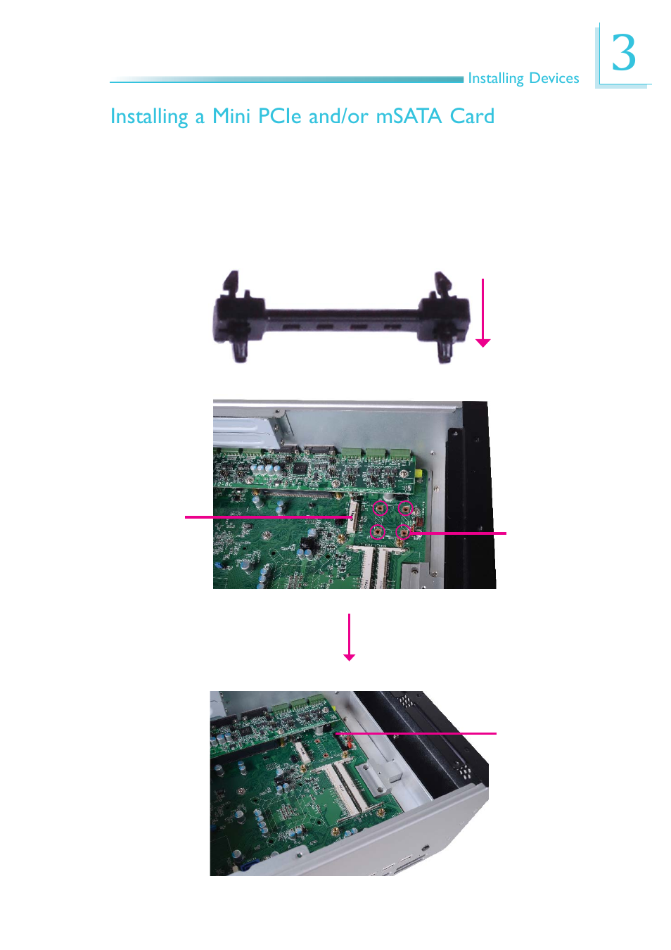 Installing a mini pcie and/or m sata card, Installing a mini pcie and/or msata card | DFI EC300 Series User Manual | Page 43 / 206