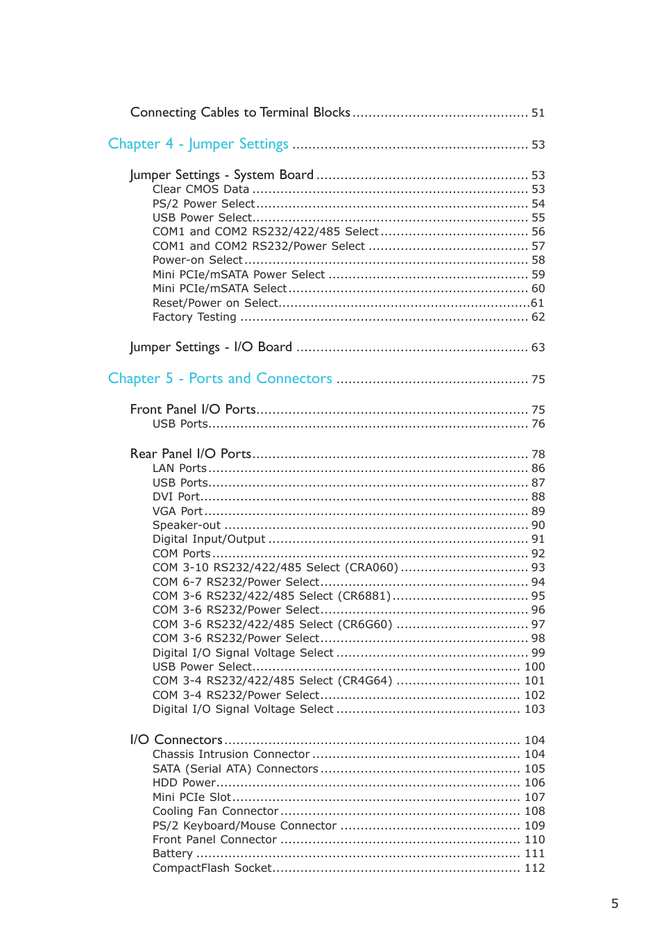 DFI EC300 Series User Manual | Page 5 / 206