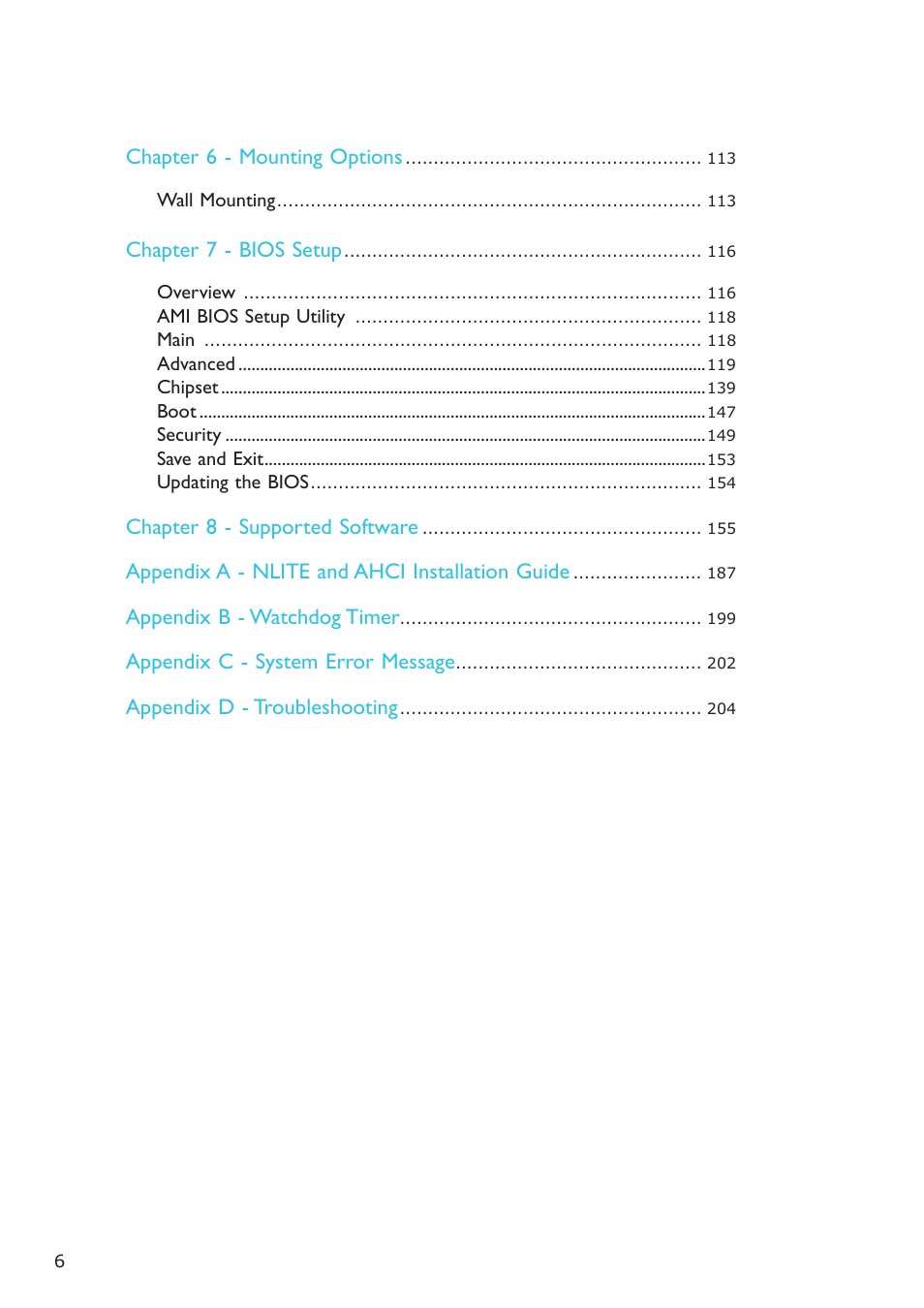 DFI EC300 Series User Manual | Page 6 / 206