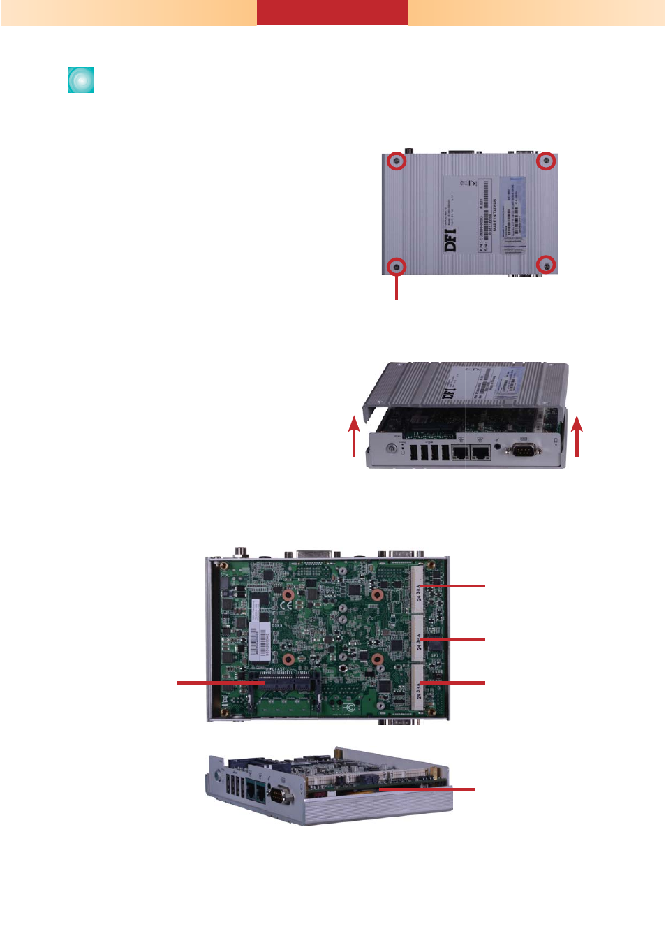 Removing the chassis cover | DFI EC800-CD User Manual | Page 2 / 4