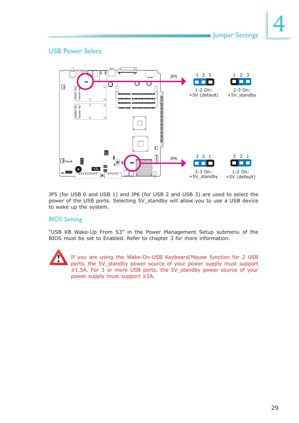 Jumper settings usb power select | DFI DS912-OT Manual User Manual | Page 29 / 123