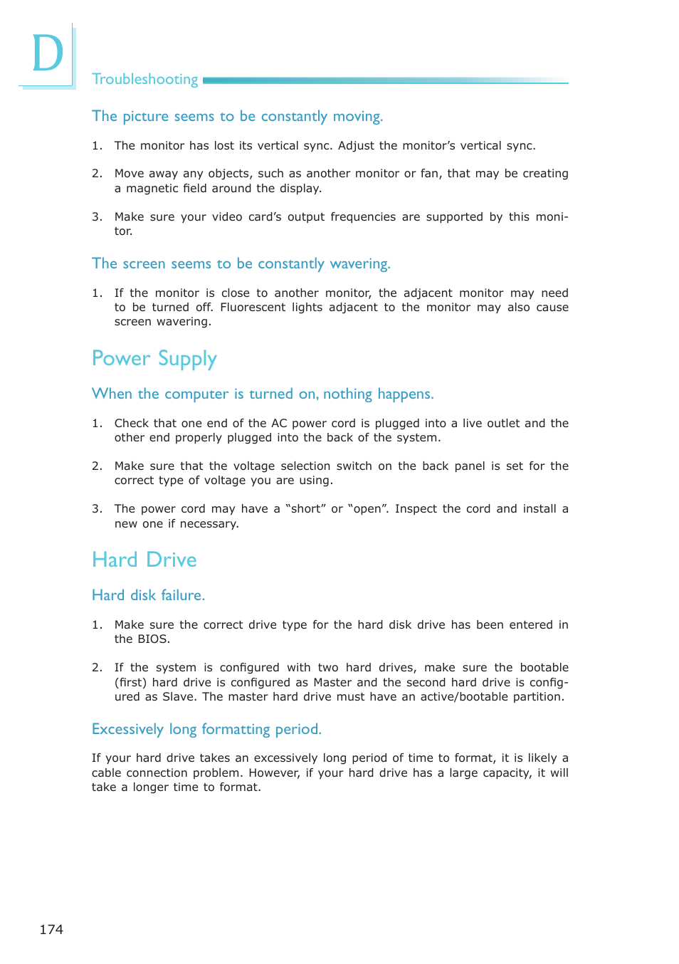 Power supply, Hard drive | DFI ES121-LR User Manual | Page 174 / 175