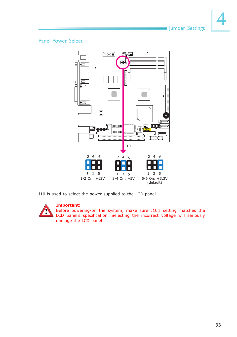 Jumper settings panel power select | DFI ES121-LR User Manual | Page 33 / 175