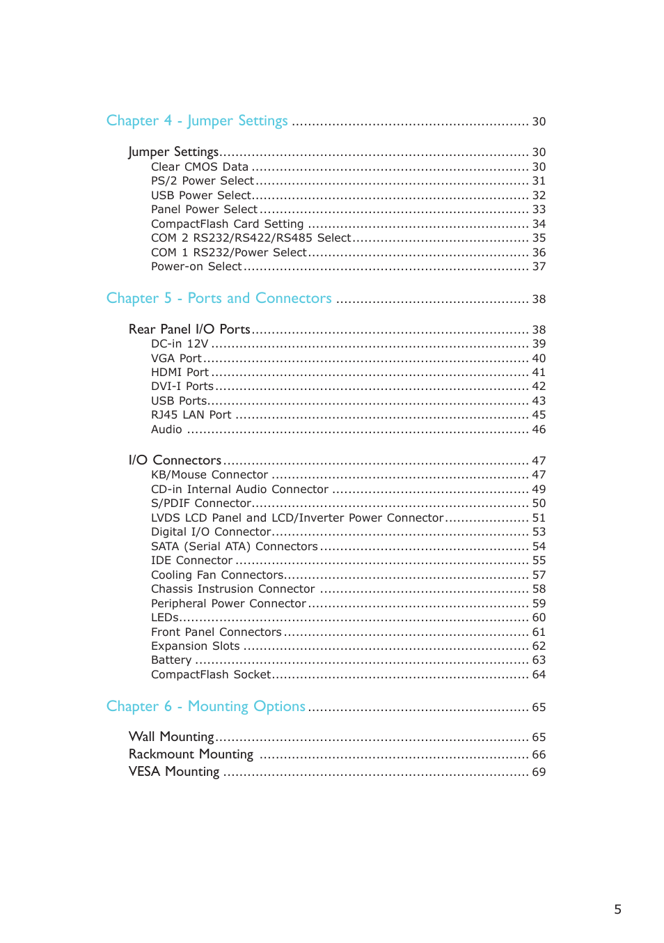 DFI ES121-LR User Manual | Page 5 / 175