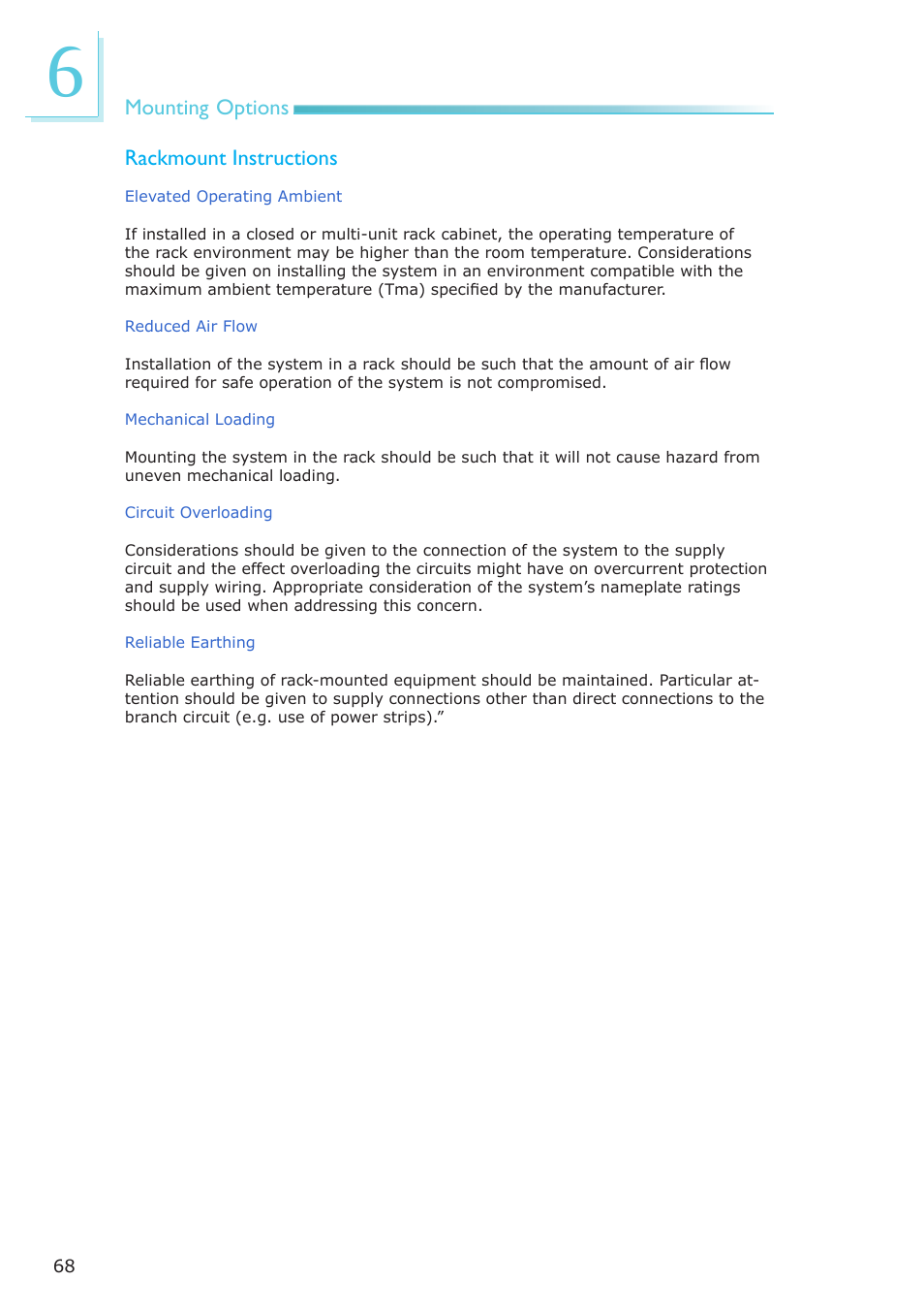 Mounting options rackmount instructions | DFI ES121-LR User Manual | Page 68 / 175