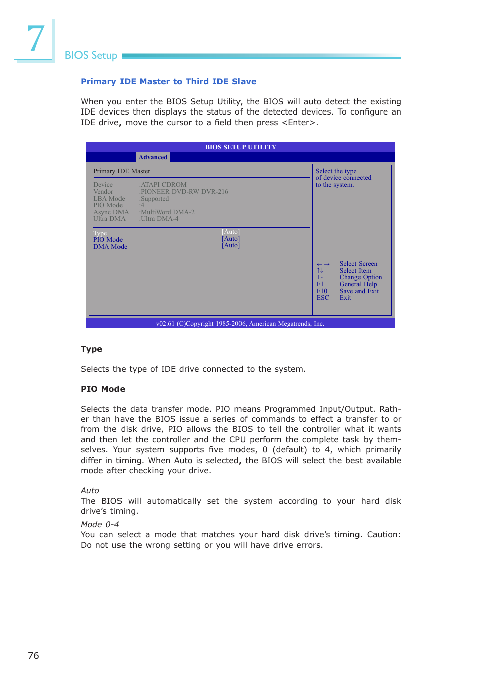 Bios setup | DFI ES121-LR User Manual | Page 76 / 175