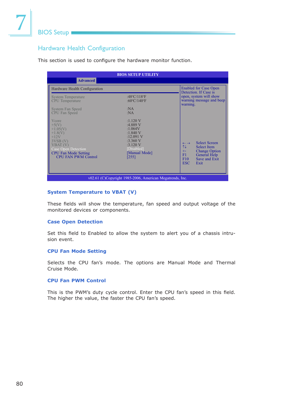 Bios setup hardware health configuration | DFI ES121-LR User Manual | Page 80 / 175