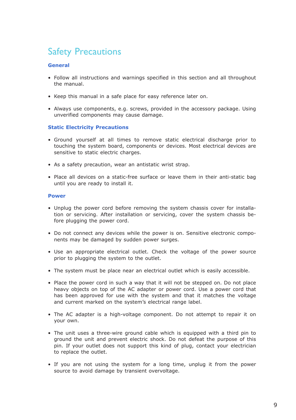 Safety precautions, Introduction | DFI ES121-LR User Manual | Page 9 / 175