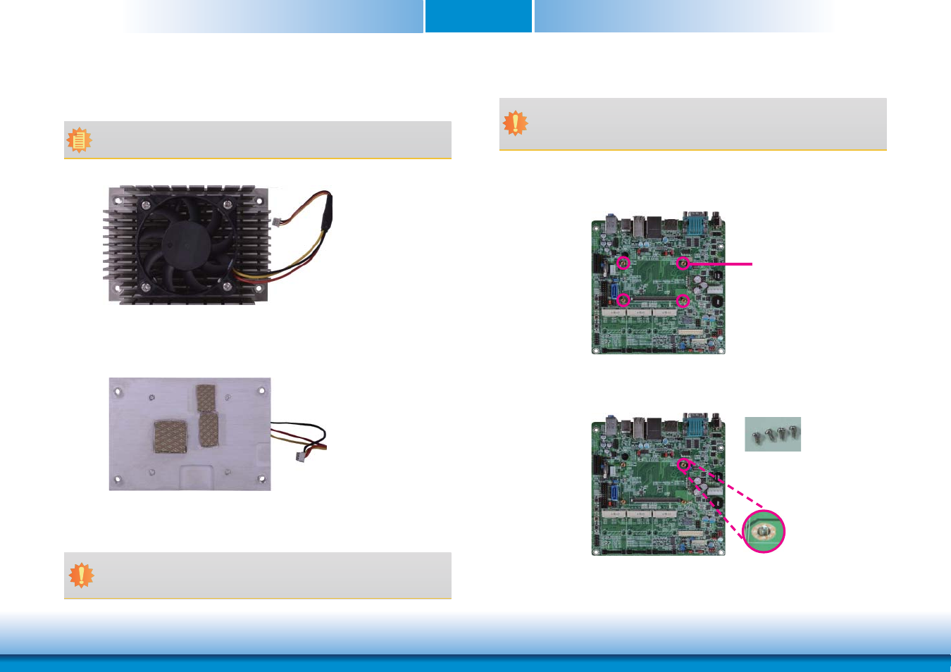 Cooling option, Installing bt9a3 onto a carrier board, Chapter 3 cooling option | DFI BT9A3 User Manual | Page 21 / 57