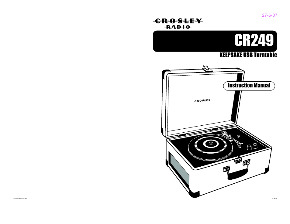Crosley Radio Crosley Keepsake USB Turntable CR249 User Manual | 5 pages