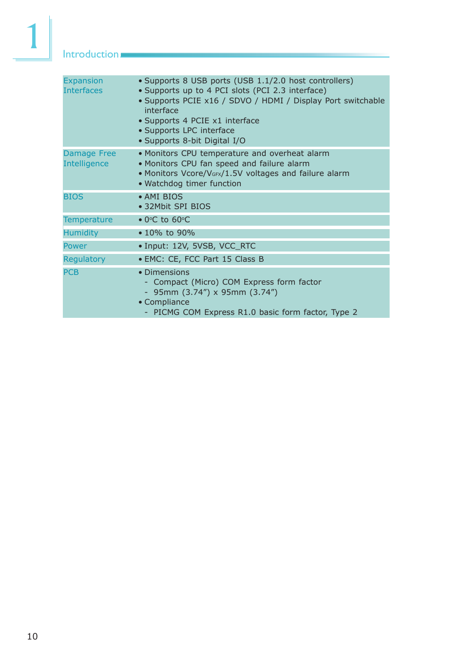 Introduction | DFI CP908-B User Manual | Page 10 / 104