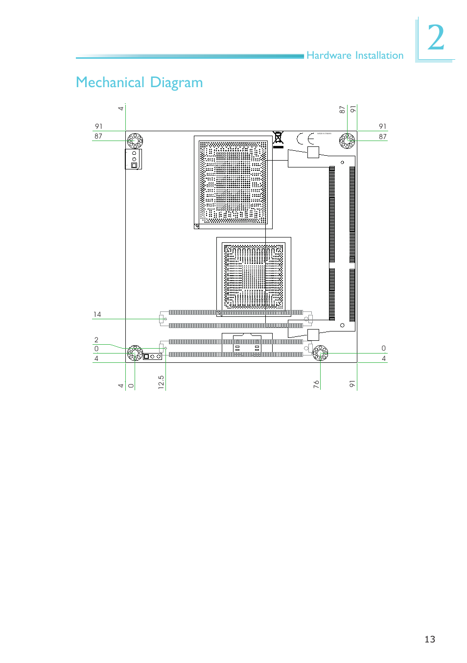 Mechanical diagram, Hardware installation | DFI CP908-B User Manual | Page 13 / 104