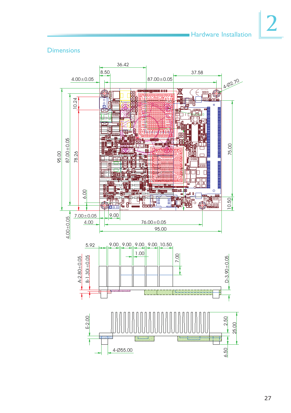 Hardware installation dimensions, Fan4010 | DFI CP908-B User Manual | Page 27 / 104