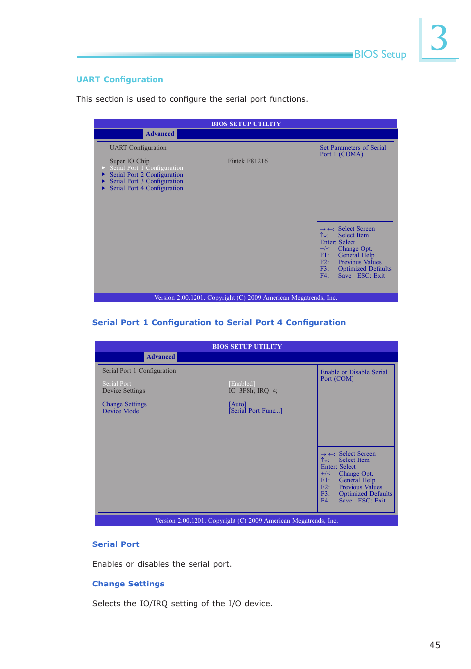 Bios setup | DFI CP908-B User Manual | Page 45 / 104