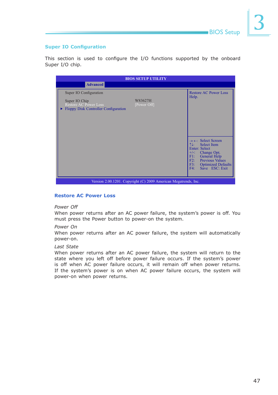 Bios setup | DFI CP908-B User Manual | Page 47 / 104