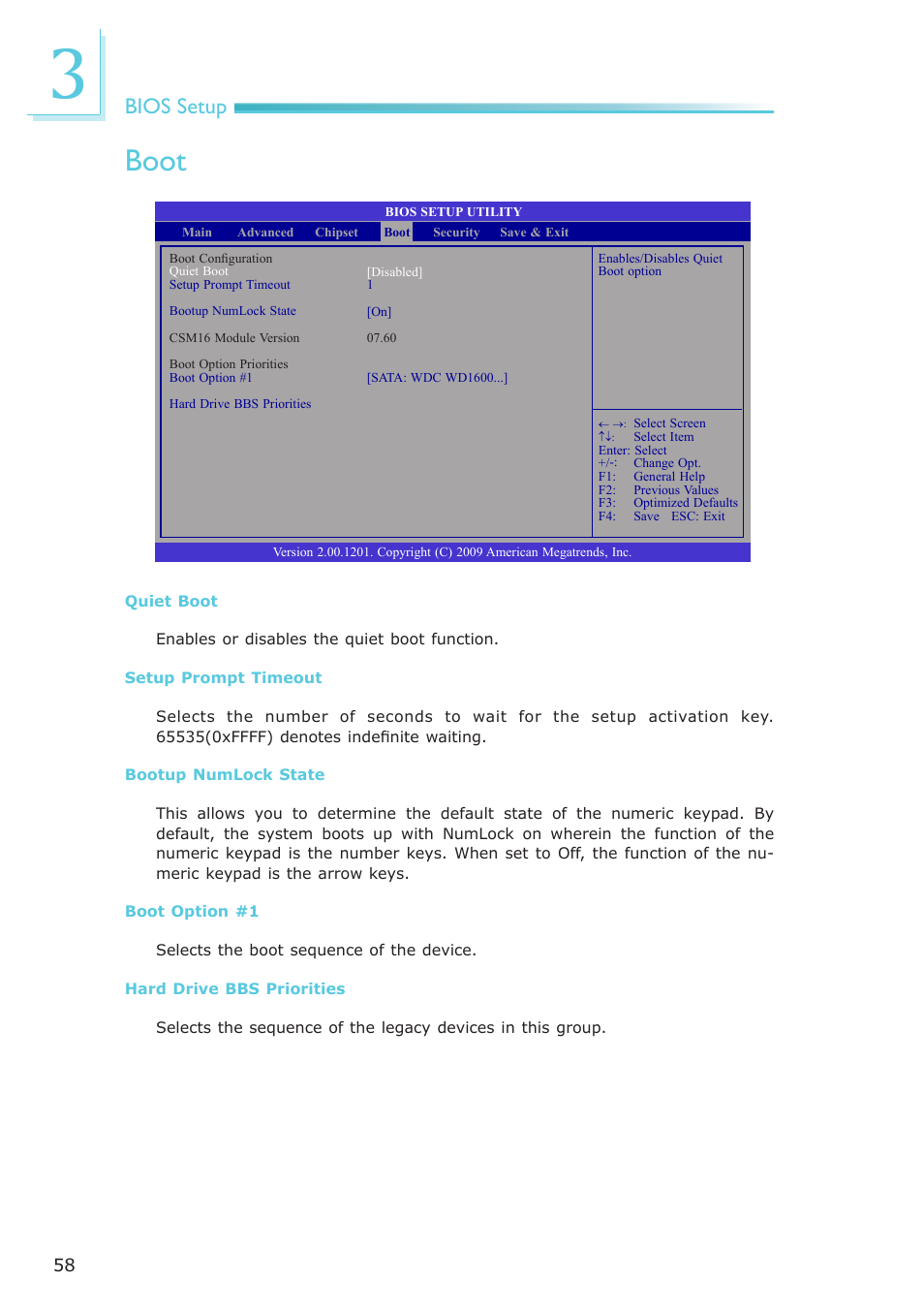 Boot, Bios setup | DFI CP908-B User Manual | Page 58 / 104