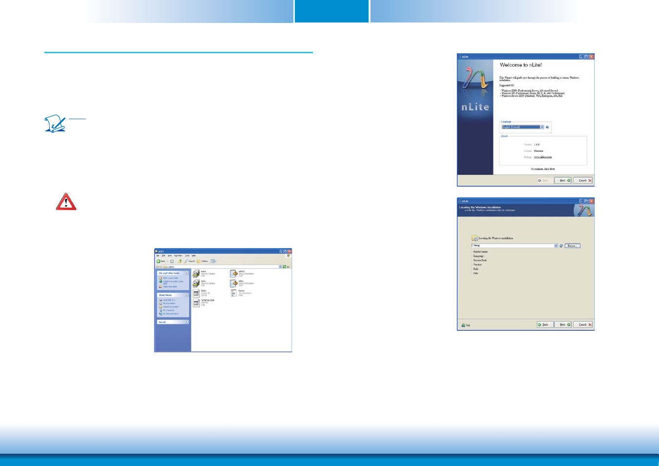 Appendix a - nlite and ahci installation guide | DFI CR908-B User Manual | Page 59 / 68