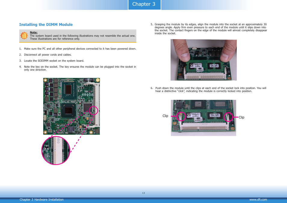 Chapter 3 | DFI HR908-B User Manual | Page 13 / 66