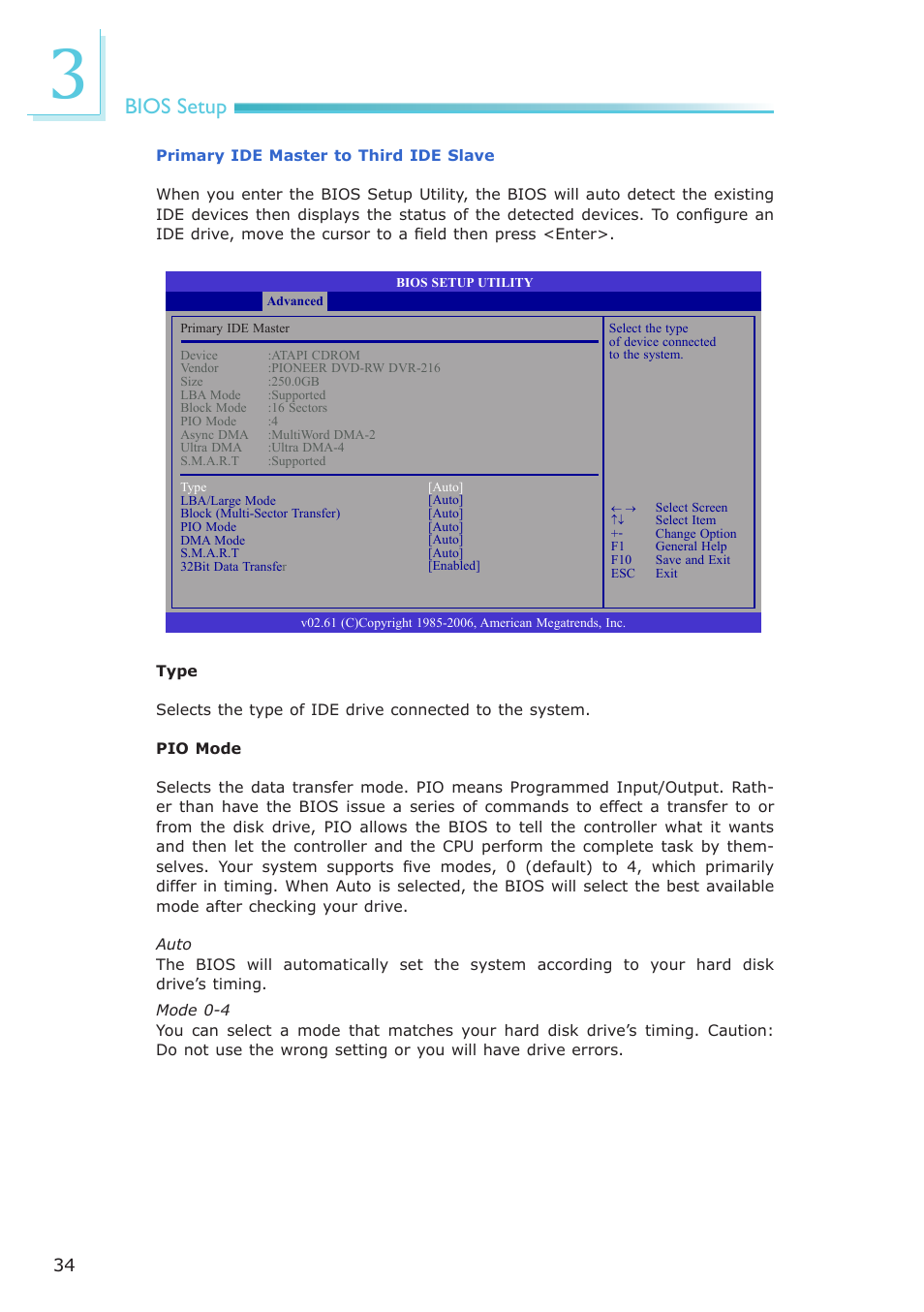 Bios setup | DFI LR905-B18D User Manual | Page 34 / 93