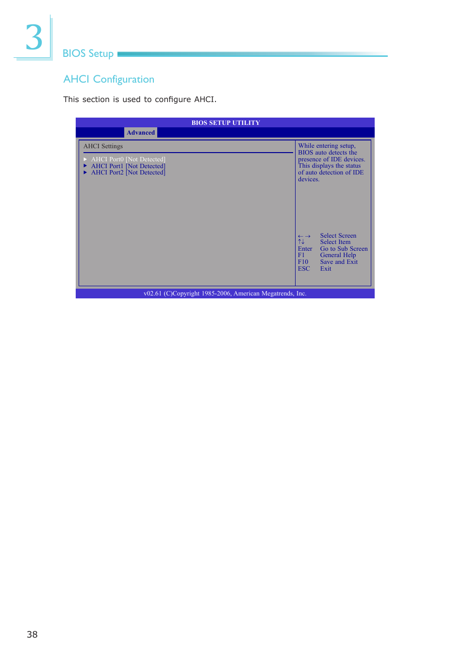 Bios setup ahci configuration | DFI LR905-B18D User Manual | Page 38 / 93