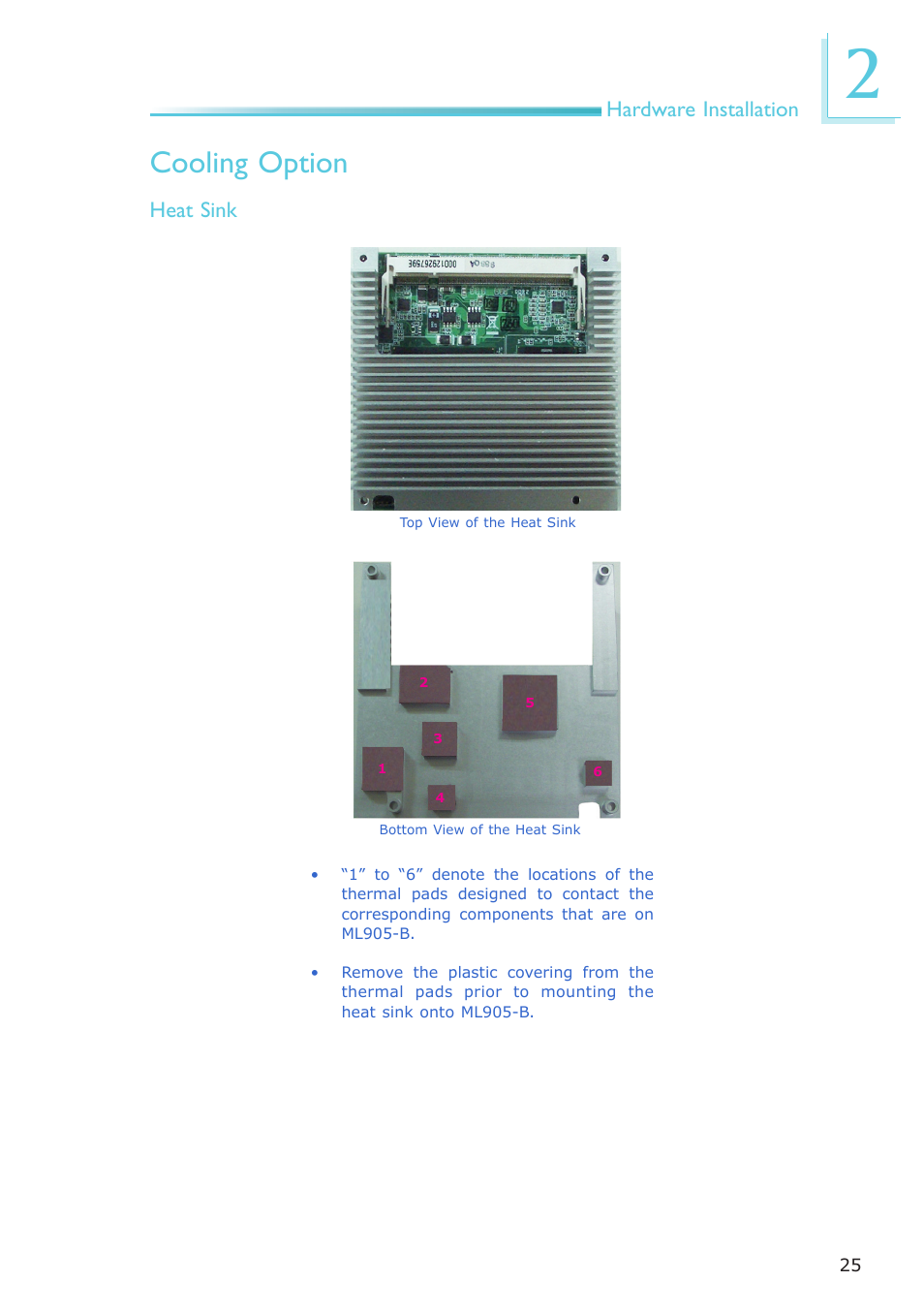 Cooling option | DFI ML905-B11C/B16C User Manual | Page 25 / 76