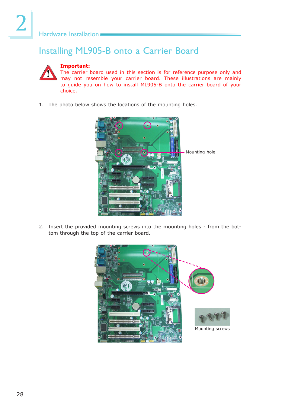 Installing ml905-b onto a carrier board | DFI ML905-B11C/B16C User Manual | Page 28 / 76