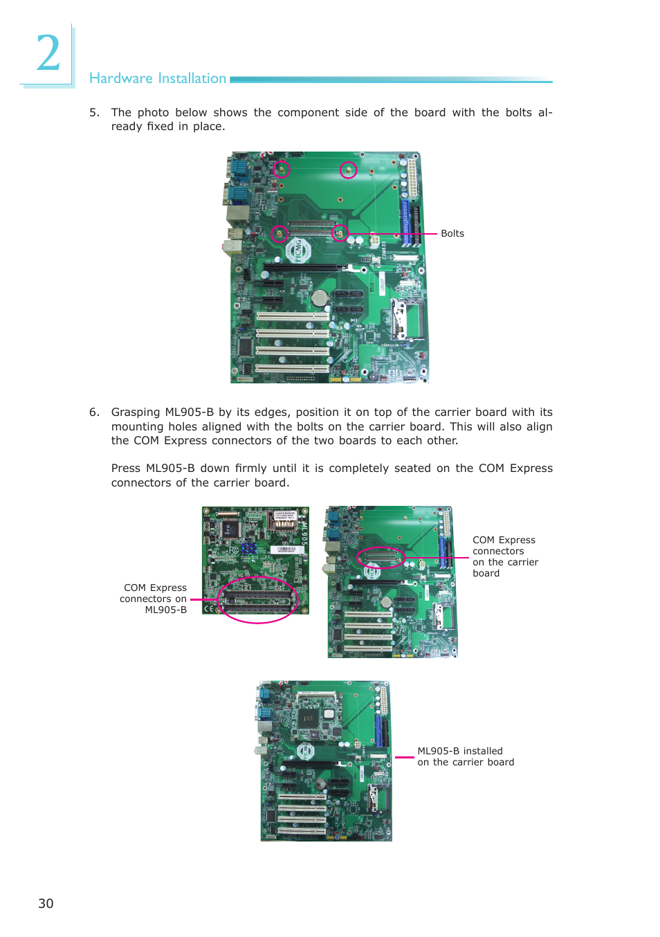 Hardware installation | DFI ML905-B11C/B16C User Manual | Page 30 / 76