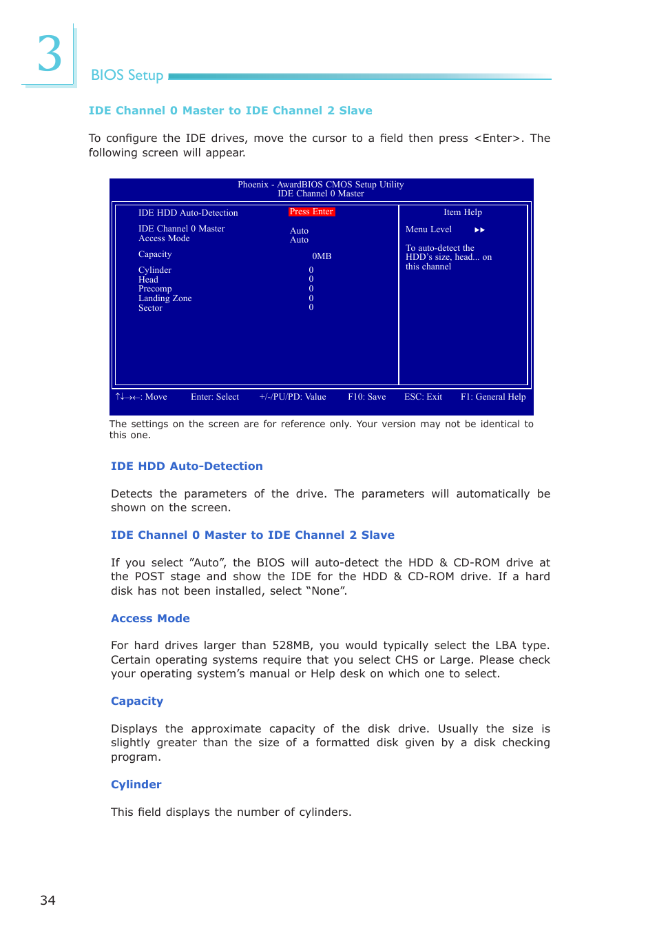 Bios setup | DFI ML905-B11C/B16C User Manual | Page 34 / 76