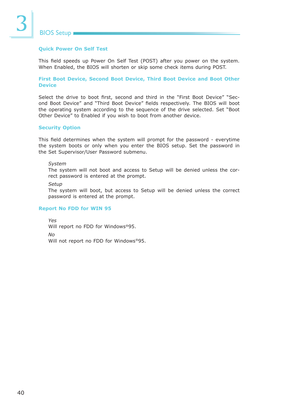 Bios setup | DFI ML905-B11C/B16C User Manual | Page 40 / 76