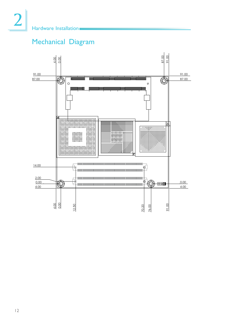 Mechanical diagram, Hardware installation | DFI NP905-B16C User Manual | Page 12 / 125