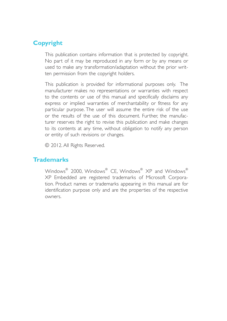 Copyright, Trademarks | DFI NP905-B16C User Manual | Page 2 / 125