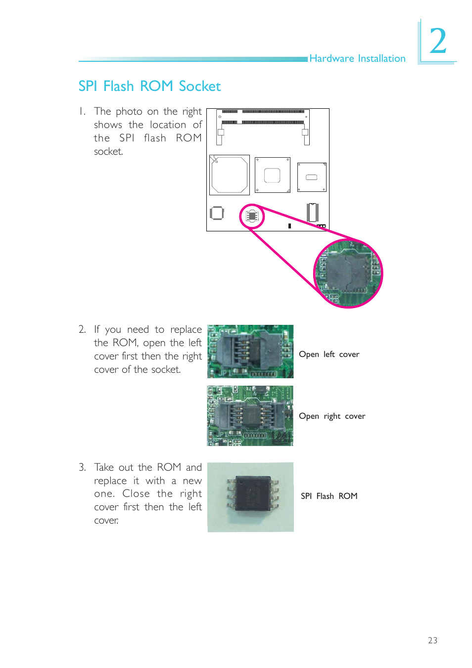 Spi flash rom socket | DFI NP905-B16C User Manual | Page 23 / 125