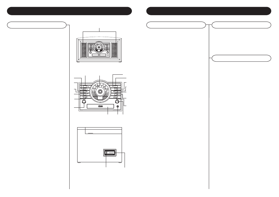 Control locators, Cd operation, Unit controls | Cd phono | Crosley Radio Crosley Arlington Stack-O-Matic CR83 User Manual | Page 6 / 8